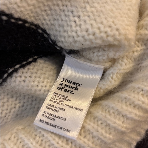 Darling Black and Cream Striped Sweater - Picture 7 of 9